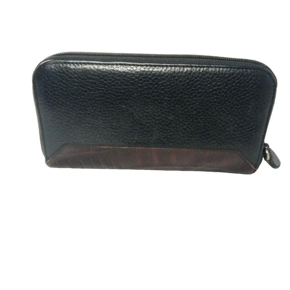 Vintage Brighton Wallet All Weather Leather Black & Brown